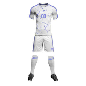 New Luxury Solid Custom Soccer Jersey Set Short Sleeve Professional Teamwear Winter Uniform 100 Percent <b>Polyester</b> Breathable Kit - Product Image 1