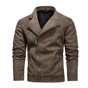 Nouvelle Veste en Cuir Tendance 2026 pour Homme – Blouson Moto Hiver Chaud en Polaire avec Fermeture Éclair – Manteau Slim en PU pour Motard - Product Image 1