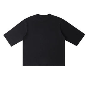 T-shirt coupe ample pour homme, 100% coton, tendance streetwear, logo personnalisé, col rond, t-shirt uni coupe ample pour homme - Product Image 2