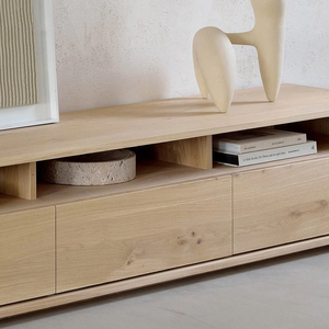 Meuble TV en bois massif de qualité supérieure pour salon, meuble TV classique en bois avec finition élégante, écologique et durable, pour salon et chambre. - Product Image 3