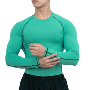 Camiseta de Compresión Personalizada al por Mayor para Hombre, Manga Larga, para Gimnasio, Entrenamiento, Fitness, Running, Deportes - Product Image 4