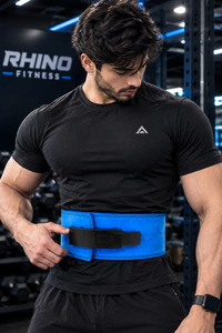 Ceinture de soutien lombaire ajustable en néoprène Rhino Fitness pour la musculation, ceinture de maintien de la taille, bleu, adulte, toutes saisons - Product Image 2