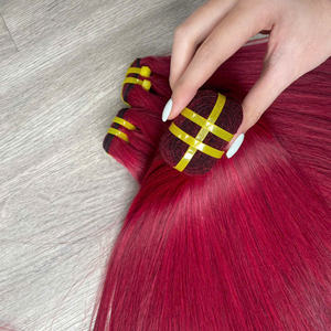 Extensions de cheveux vietnamiens soyeux et lisses pour femmes, prix de gros usine, qualité supérieure, couleur vin - Product Image 2