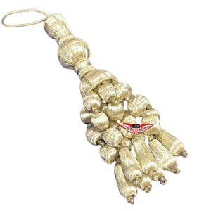 Pompon en forme de gland 20 cm en fil d'argent, franges personnalisées DIY, décorations écologiques pour la maison - Product Image 1