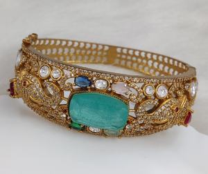 Pulsera Abrible de Moissanita Polki y Piedra Doble de Calidad Premium, Hermosos Colores Disponibles, Perfecta para Usar en Fiestas - Product Image 3