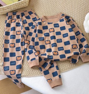 Ensemble pyjama en coton à manches longues pour filles, imprimé dessin animé, doux et confortable, vêtements de maison, deux pièces, pour le printemps - Product Image 5
