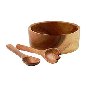 Mirha International Handicraft - Juego de Utensilios de Madera de Acacia para Servir Ensaladas, 2 Espátulas, Hechos a Mano, Tamaño S - Product Image 1