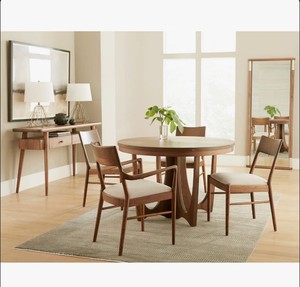 Chaise de salle à manger rembourrée moderne avec structure en bois massif et assise en tissu microfibre - Personnalisable, durable et légère - Product Image 4