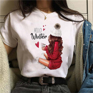 T-shirt imprimé décontracté pour femmes, manches courtes, respirant, en coton doux, léger, confortable, à la mode - Product Image 4