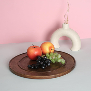 Assiette de présentation en bois Plateau en bois de manguier naturel Ensemble de 2 plateaux de table Plats de dîner légers pour Steak Snacks Desserts - Product Image 4