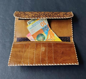 Cartera de Mano Vintage de Cuero Genuino con Borlas Bordadas, Patrón Geométrico, Cierre de Botón, Portátil, Moda de Verano para la Noche - Product Image 6