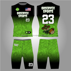 Maillot de football américain 7v7 sans manches à capuche, sublimé, pour compétition 7 sur 7, uniformes de flag football 7v7 - Product Image 1