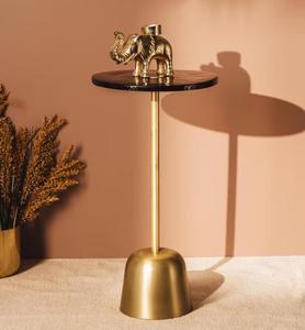 Modern Brass <b>Elephant</b> Candle Holder Round Tabletop <b>Decor</b> Gold Metal Home Accent Living Room Interior Decoration - Product Image 1