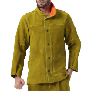 Veste de soudeur en cuir de vachette de qualité supérieure, résistante aux étincelles, pour travaux lourds, vêtements de sécurité industrielle - Product Image 1