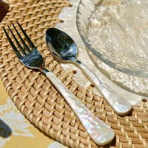 Couverts modernes en acier inoxydable avec manche en bois, ensemble élégant de vaisselle de cuisine et de table pour la maison, le restaurant et l'hôtel - Product Image 4