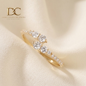 9k Solid Gold Ring with Lab Grown Diamond for Women's Wedding & Party Jewelry Classic Style Custom Jewelry - Product Image 3