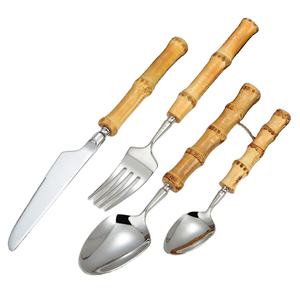 Juego de mango de woFork natural de lujo con mango de madera con acabado de brillo de espejo para comedor gourmet y ocasiones especiales - Product Image 1