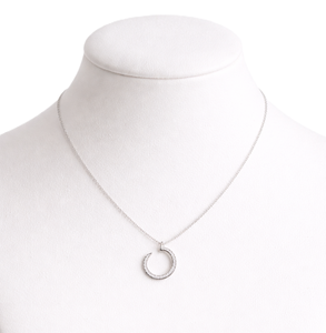 Collar de Novia con Colgante Circular de Diamante Natural Cultivado en Laboratorio, Color DEF, Claridad VVS VS, Plata de Ley 925, Oro Sólido de 10K 14K - Product Image 6