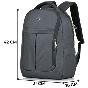 Minimalist Oxford Laptop <b>Backpack</b> With Zipper Closure Water Resistant Unisex Softback 20-39L Shoulder Straps - Product Image 2