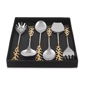 Juego de Cubiertos de Metal de Lujo para Servir Ensaladas, Colección de Cucharas y Tenedores para Decoración de Cocina y Mesa - Product Image 6