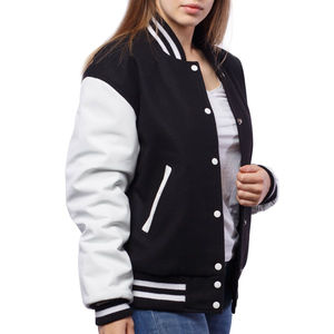 Chaqueta Varsity de Invierno para Mujer con Colores Personalizados, Chaquetas Varsity para Mujer con Logotipo Personalizado Impreso, Algodón Grueso - Product Image 4
