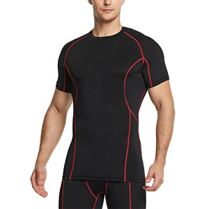 Men's Lightweight Quick-Dry Summer Sports Workout T-Shirts Compression <b>Tops</b> Short Sleeve Base <b>Layers</b> for Running Custom - Product Image 2