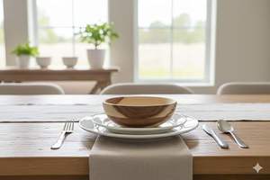 2026 Bol à salade en bois, bol de service pour salade de fruits, bol en bois - Product Image 6