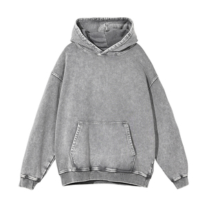 เสื้อฮู้ดโอเวอร์ไซส์ ผ้าฝ้าย 100% เฟรนช์เทอร์รี่ สีพื้น มีกระเป๋า สวมใส่สบายๆ ได้ทั้งชายและหญิง เหมาะสำหรับฤดูใบไม้ร่วง - Product Image 4