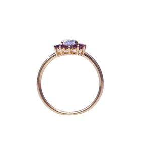 Wedding Wear 925 Sterling <b>Silver</b> Gold Plated Jewelry Blue Topaz <b>Garnet</b> Gemstone Women Wear Classic <b>Ring</b> - Product Image 3