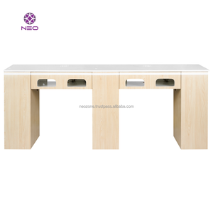 Tables de manucure modernes et élégantes en contreplaqué MDF, écologiques, de luxe, fabriquées au Vietnam, pour salons de manucure minimalistes haut de gamme, avec bar à ongles. - Product Image 6