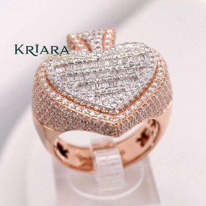 Anillo Unisex de Plata 925 con Diamante Tallado en Corazón, Joyería de Lujo para Compromiso con Diamante Cultivado en Laboratorio - Product Image 1