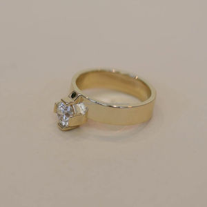 IGI/GIA Lab Grown Cut Diamond Vintage 14K Anillo de boda/compromiso amarillo Unisex Oro blanco fino para fiesta de aniversario-Worthy - Product Image 3