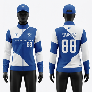 Sudadera con Capucha Unisex para Entrenamiento de Hockey sobre Césped, Poliéster Premium de 280 GSM, Paneles en Bloques de Color Azul y Blanco, Logotipo Personalizado con Transferencia Térmica - Product Image 1