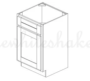 White Shaker <b>Frame</b> or <b>Frameless</b> Vanity Sink Base Cabinet - Product Image 4