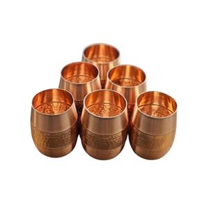 Juego de Vasos de Cobre Puro Martillado |   Vaso de Agua de Cobre Ayurvédico Hecho a Mano para Restaurante, Hotel y Uso Doméstico - Product Image 2