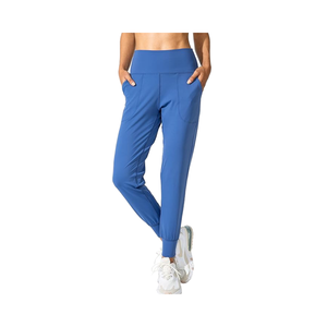 กางเกงโยคะผู้หญิงเอวกลาง-สูง ผ้าสแปนเด็กซ์/ไนลอน มีกระเป๋า น้ำหนักเบา ระบายอากาศได้ดี ทรงหลวม เหมาะสำหรับออกกำลังกายและเล่นกีฬา - Product Image 1