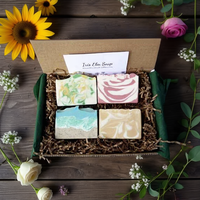 Caja de Regalo para Jabones Personalizada, Moderna, Impresa Digitalmente, Hecha a Mano, con Ventana, Diseño Artesanal, para 4 Jabones, China