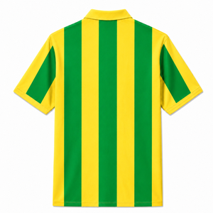Maillot de football personnalisé Chi Eta Phi à manches courtes avec logo sur le devant, chemise en polyester rayée verte et jaune pour femme - Product Image 3