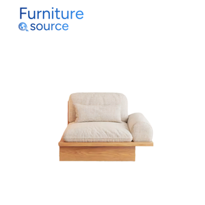 Plataforma de madera maciza Sofá Beige Cojines OEM/ODM Fábrica de Vietnam Muebles de sala de estar de alta calidad - Product Image 1