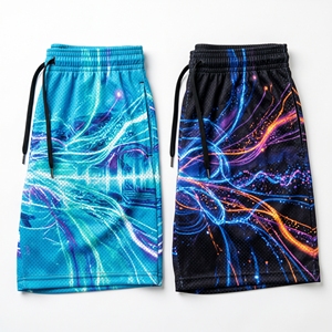 Pantalones cortos de malla con gráfico de rejilla geométrica y camuflaje de montaña con mapa topográfico personalizado, pantalones cortos deportivos para hombre, sublimados, para entrenamiento de baloncesto - Product Image 6