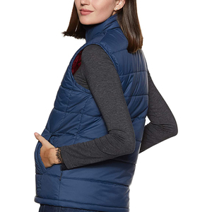 Gilet d'hiver personnalisable pour femme, chaud, à capuche, sans manches, court, imperméable, style décontracté, matelassé - Product Image 3