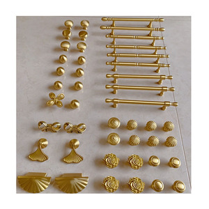 Lüks pirinç çekmece kolu Modern avrupa Vintage altın saf bakır mobilya mutfak dolap için kapı kolu - Product Image 5