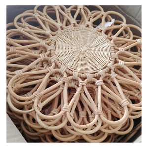 Set de table en rotin naturel de qualité supérieure, style floral fait main |   Assiette de présentation en osier pour la décoration de table |   Set de table rustique tissé à la main - Product Image 1