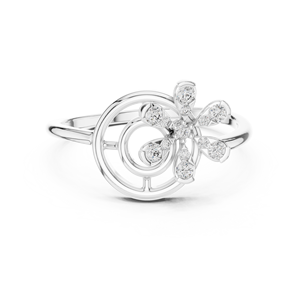 Ensemble de bagues en diamant de culture ETERNAL BLOSSOM SWIRAL en or rose 18 carats plaqué rhodium, certifié vintage, pour fiançailles, mariage et occasions spéciales - Product Image 5