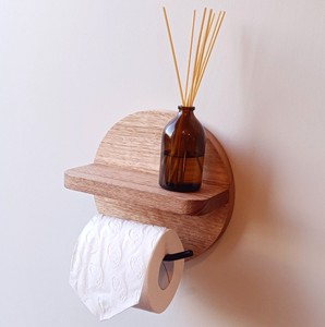 Porte-rouleau de papier toilette mural en bois au design élégant, étagère artisanale, produit le plus vendu - Product Image 1