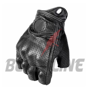 Gants en cuir respirants, longueur poignet, pour usage sportif en plein air, noirs, non doublés, printemps-été - Product Image 2
