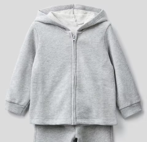 Ensemble de survêtement gris en coton pour bébés garçons, manches longues, col rond, fermeture éclair, tenue décontractée d'automne, couleur unie, pour nourrissons - Product Image 2