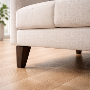 Pied de canapé traditionnel incliné en bois massif avec plaque métallique, support robuste, qualité supérieure, pièce de rechange pour mobilier de salon - Product Image 3