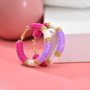 Ensemble de boucles d'oreilles en résine perlée faites à la main pour femmes, bijoux artisanaux, marque TCE, modèle Tce00, accessoires de mode, vente en gros, qualité export - Product Image 2