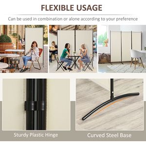 6FT 3 Panel Beige Privacy <b>Screen</b> Room Divider Modern Traditional Design Foldable Indoor Iron Metal Translucent for <b>Decoration</b> - Product Image 6